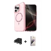 MARSİLYAN™- iPhone 15 Pro Max Kılıf Kıvılcım Form Prime - Siyah Bilvis 3D Mat Cam Ekran Koruyucu + Raze Metal Kamera Lens - TMGI