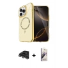 MARSİLYAN™- iPhone 15 Pro Max Kılıf Kıvılcım Form Prime - Siyah Bilvis 3D Mat Cam Ekran Koruyucu + Raze Metal Kamera Lens - TMGI