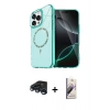 MARSİLYAN™- iPhone 15 Pro Max Kılıf Kıvılcım Form Prime - Siyah Bilvis 3D Mat Cam Ekran Koruyucu + Raze Metal Kamera Lens - LT
