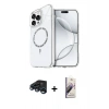 MARSİLYAN™- iPhone 15 Pro Max Kılıf Kıvılcım Form Prime - Siyah Bilvis 3D Mat Cam Ekran Koruyucu + Raze Metal Kamera Lens - LT