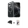 MARSİLYAN™- iPhone 15 Pro Max Kılıf Kıvılcım Form Prime - Siyah Bilvis 3D Mat Cam Ekran Koruyucu + Raze Metal Kamera Lens - GS