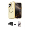 MARSİLYAN™- iPhone 15 Pro Max Kılıf Kıvılcım Form Prime - Siyah Bilvis 3D Mat Cam Ekran Koruyucu + Raze Metal Kamera Lens - GS