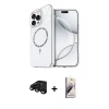 MARSİLYAN™- iPhone 15 Pro Max Kılıf Kıvılcım Form Prime - Siyah Bilvis 3D Mat Cam Ekran Koruyucu + Raze Metal Kamera Lens - SH