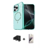 MARSİLYAN™- iPhone 15 Pro Max Kılıf Kıvılcım Form Prime - Siyah Bilvis 3D Mat Cam Ekran Koruyucu + Raze Metal Kamera Lens - SH