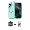 MARSİLYAN™- iPhone 15 Pro Max Kılıf Kıvılcım Form Prime - Siyah Bilvis 3D Mat Cam Ekran Koruyucu + PVD Metal Kamera Lens - TU