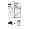 MARSİLYAN™- iPhone 15 Pro Max Kılıf Kıvılcım Form Prime - Siyah Bilvis 5in1 3D Magic Cam Ekran Koruyucu + Raze Metal Kamera Lens - SH