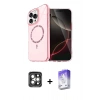 MARSİLYAN™- iPhone 15 Pro Max Kılıf Kıvılcım Form Prime - Siyah Bilvis 5in1 3D Magic Cam Ekran Koruyucu + PVD Metal Kamera Lens - GI