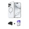 MARSİLYAN™- iPhone 15 Pro Max Kılıf Kıvılcım Form Prime - Siyah Bilvis 5in1 3D Magic Cam Ekran Koruyucu + Raze Metal Kamera Lens - TMGI