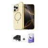 MARSİLYAN™- iPhone 15 Pro Max Kılıf Kıvılcım Form Prime - Siyah Bilvis 5in1 5D Magic Hayalet Cam Ekran Koruyucu + Raze Metal Kamera Lens - GS