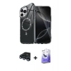 MARSİLYAN™- iPhone 15 Pro Max Kılıf Kıvılcım Form Prime - Siyah Bilvis 5in1 5D Magic Hayalet Cam Ekran Koruyucu + Raze Metal Kamera Lens - LT