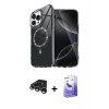 MARSİLYAN™- iPhone 15 Pro Max Kılıf Kıvılcım Form Prime - Siyah Bilvis 5in1 5D Magic Hayalet Cam Ekran Koruyucu + Raze Metal Kamera Lens - GS