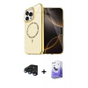 MARSİLYAN™- iPhone 15 Pro Max Kılıf Kıvılcım Form Prime - Siyah Bilvis 5in1 5D Magic Hayalet Cam Ekran Koruyucu + Raze Metal Kamera Lens - LT