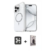 MARSİLYAN™- iPhone 15 Pro Max Kılıf Kıvılcım Form Prime - Siyah Bilvis Hayalet Cam Ekran Koruyucu + PVD Metal Kamera Lens - GI