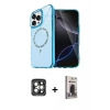 MARSİLYAN™- iPhone 15 Pro Max Kılıf Kıvılcım Form Prime - Siyah Bilvis Hayalet Cam Ekran Koruyucu + PVD Metal Kamera Lens - GI