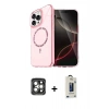 MARSİLYAN™- iPhone 15 Pro Max Kılıf Kıvılcım Form Prime - Siyah Bilvis Hayalet Cam Ekran Koruyucu + PVD Metal Kamera Lens - GI