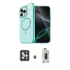 MARSİLYAN™- iPhone 15 Pro Max Kılıf Kıvılcım Form Prime - Siyah Bilvis Hayalet Cam Ekran Koruyucu + PVD Metal Kamera Lens - GI