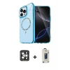 MARSİLYAN™- iPhone 15 Pro Max Kılıf Kıvılcım Form Prime - Siyah Bilvis Hayalet Cam Ekran Koruyucu + PVD Metal Kamera Lens - GI