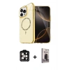 MARSİLYAN™- iPhone 15 Pro Max Kılıf Kıvılcım Form Prime - Siyah Bilvis Hayalet Cam Ekran Koruyucu + PVD Metal Kamera Lens - TU