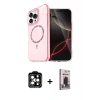 MARSİLYAN™- iPhone 15 Pro Max Kılıf Kıvılcım Form Prime - Siyah Bilvis Hayalet Cam Ekran Koruyucu + PVD Metal Kamera Lens - TU