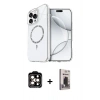 MARSİLYAN™- iPhone 15 Pro Max Kılıf Kıvılcım Form Prime - Siyah Bilvis Hayalet Cam Ekran Koruyucu + PVD Metal Kamera Lens - TU