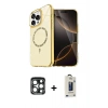 MARSİLYAN™- iPhone 15 Pro Max Kılıf Kıvılcım Form Prime - Siyah Bilvis Hayalet Cam Ekran Koruyucu + PVD Metal Kamera Lens - LT