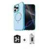MARSİLYAN™- iPhone 15 Pro Max Kılıf Kıvılcım Form Prime - Siyah Bilvis Hayalet Cam Ekran Koruyucu + PVD Metal Kamera Lens - TU