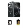 MARSİLYAN™- iPhone 15 Pro Max Kılıf Kıvılcım Form Prime - Siyah Buffer Cam Ekran Koruyucu + PVD Metal Kamera Lens - TU