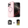 MARSİLYAN™- iPhone 15 Pro Max Kılıf Kıvılcım Form Prime - Siyah Buffer Cam Ekran Koruyucu + PVD Metal Kamera Lens - TU