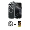 MARSİLYAN™- iPhone 15 Pro Max Kılıf Kıvılcım Form Prime - Siyah Buffer Cam Ekran Koruyucu + PVD Metal Kamera Lens - GS