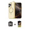 MARSİLYAN™- iPhone 15 Pro Max Kılıf Kıvılcım Form Prime - Siyah Buffer Cam Ekran Koruyucu + PVD Metal Kamera Lens - TU