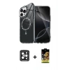 MARSİLYAN™- iPhone 15 Pro Max Kılıf Kıvılcım Form Prime - Siyah Buffer Cam Ekran Koruyucu + PVD Metal Kamera Lens - SH