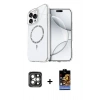 MARSİLYAN™- iPhone 15 Pro Max Kılıf Kıvılcım Form Prime - Siyah Buffer Hayalet Cam Ekran Koruyucu + PVD Metal Kamera Lens - GI