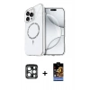 MARSİLYAN™- iPhone 15 Pro Max Kılıf Kıvılcım Form Prime - Siyah Buffer Hayalet Cam Ekran Koruyucu + PVD Metal Kamera Lens - LT