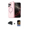 MARSİLYAN™- iPhone 15 Pro Max Kılıf Kıvılcım Form Prime - Siyah Buffer Hayalet Cam Ekran Koruyucu + Raze Metal Kamera Lens - LT