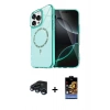 MARSİLYAN™- iPhone 15 Pro Max Kılıf Kıvılcım Form Prime - Siyah Buffer Hayalet Cam Ekran Koruyucu + Raze Metal Kamera Lens - LT