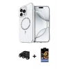 MARSİLYAN™- iPhone 15 Pro Max Kılıf Kıvılcım Form Prime - Siyah Buffer Hayalet Cam Ekran Koruyucu + Raze Metal Kamera Lens - SH