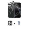 MARSİLYAN™- iPhone 15 Pro Max Kılıf Kıvılcım Form Prime - Siyah Joko Magic 5D Cam + PVD Metal Kamera Lens - GS