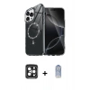 MARSİLYAN™- iPhone 15 Pro Max Kılıf Kıvılcım Form Prime - Siyah Joko Magic 5D Cam + Siyah PVD Metal Kamera Lens
