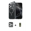 MARSİLYAN™- iPhone 15 Pro Max Kılıf Kıvılcım Form Prime - Siyah Joko Magic 5D Hayalet Cam + PVD Metal Kamera Lens - LT