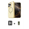 MARSİLYAN™- iPhone 15 Pro Max Kılıf Kıvılcım Form Prime - Siyah Joko Magic 5D Hayalet Cam + Siyah PVD Metal Kamera Lens