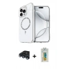 MARSİLYAN™- iPhone 15 Pro Max Kılıf Kıvılcım Form Prime - Siyah Polymer Nano Ekran Koruyucu + Lacivert Raze Metal Kamera Lens