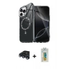 MARSİLYAN™- iPhone 15 Pro Max Kılıf Kıvılcım Form Prime - Siyah Polymer Nano Ekran Koruyucu + Lacivert Raze Metal Kamera Lens