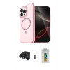 MARSİLYAN™- iPhone 15 Pro Max Kılıf Kıvılcım Form Prime - Siyah Polymer Nano Ekran Koruyucu + Lacivert Raze Metal Kamera Lens