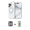 MARSİLYAN™- iPhone 15 Pro Max Kılıf Kıvılcım Form Prime - Siyah Polymer Nano Ekran Koruyucu + PVD Metal Kamera Lens - LT