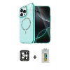 MARSİLYAN™- iPhone 15 Pro Max Kılıf Kıvılcım Form Prime - Siyah Polymer Nano Ekran Koruyucu + PVD Metal Kamera Lens - GI
