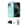 MARSİLYAN™- iPhone 15 Pro Max Kılıf Kıvılcım Form Prime - Siyah Polymer Nano Ekran Koruyucu + Raze Metal Kamera Lens - LT