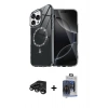 MARSİLYAN™- iPhone 15 Pro Max Kılıf Kıvılcım Form Prime - Siyah Vanessa Magic Cam + Raze Metal Kamera Lens - TMGI