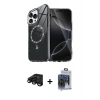 MARSİLYAN™- iPhone 15 Pro Max Kılıf Kıvılcım Form Prime - Siyah Vanessa Magic Cam + Siyah Raze Metal Kamera Lens