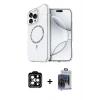 MARSİLYAN™- iPhone 15 Pro Max Kılıf Kıvılcım Form Prime - Siyah Vanessa Magic Cam + Turuncu PVD Metal Kamera Lens