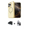 MARSİLYAN™- iPhone 15 Pro Max Kılıf Kıvılcım Form Prime - Siyah Vanessa Magic Hayalet Cam + Raze Metal Kamera Lens - LT